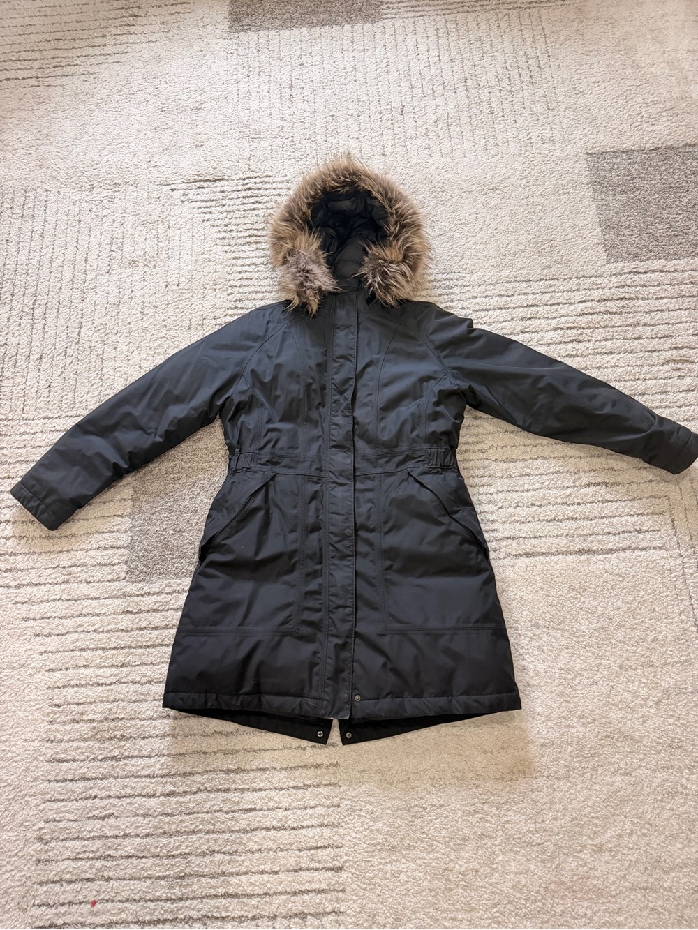 The North Face Women's Black Trench Parka with Faux Fur Hood